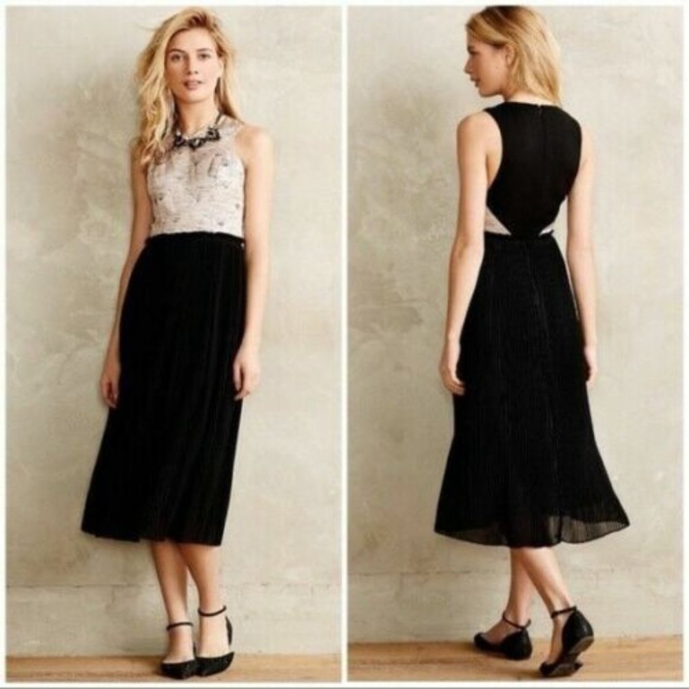 Nomad Morgan Carper Isobel Pleated Brocade Midi Dress, 8